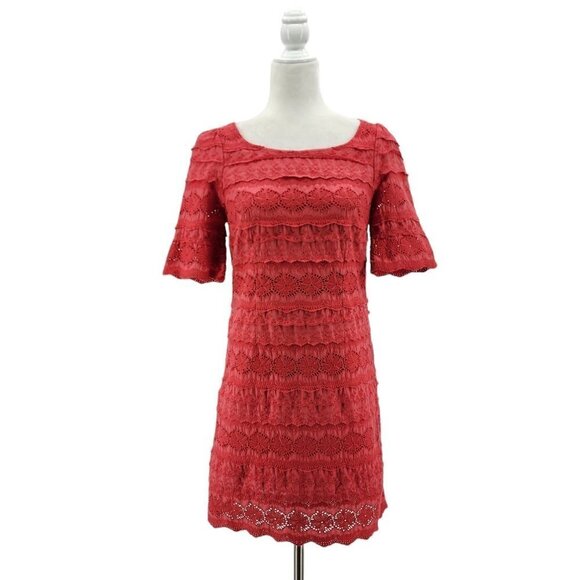 Anthropologie Dresses & Skirts - Anthropologie Moulinette Soeurs Dazzling Lights Coral Lace Eyelet Dress Small